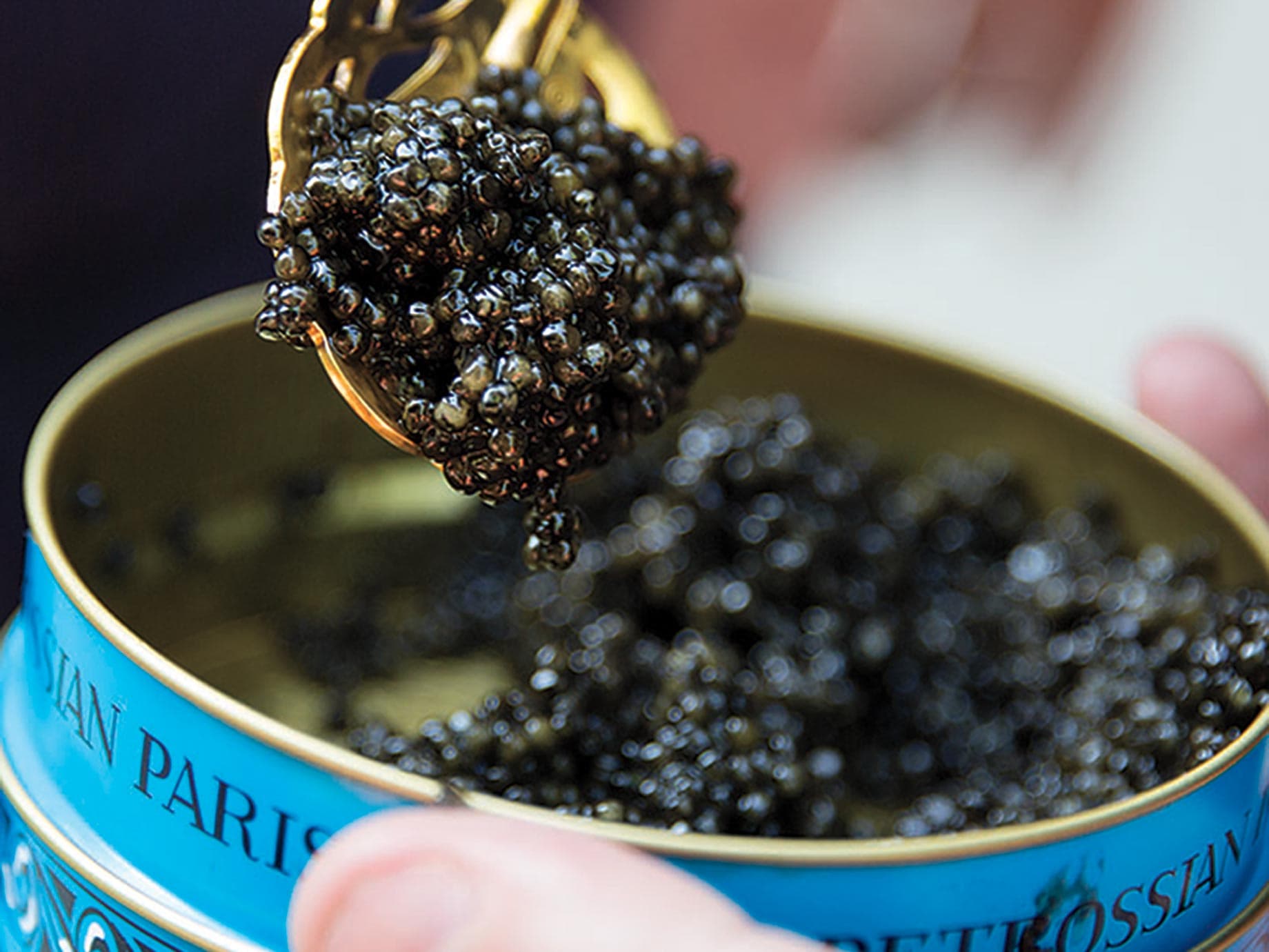 Frühstück der Extraklasse mit Kaviar und Rührei