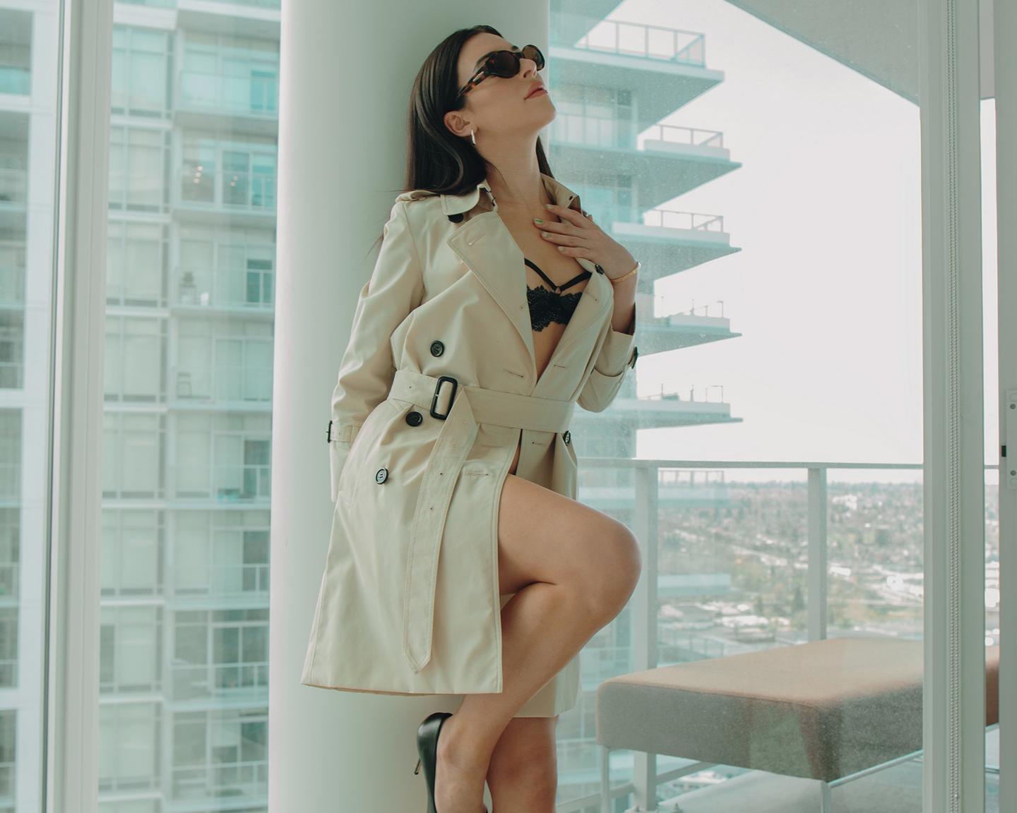 International (Xris Kovtos in Rising High): Rise to new heights with newcomer Xris Kovtos, a model and fashion designer from Preveza, Greece. On location of a high-rise apartment overlooking Vancouver, Xris poses for the photographer, Georgia Love, as we get to know more about her. Stay tuned for more from Xris Kovtos, right here.
