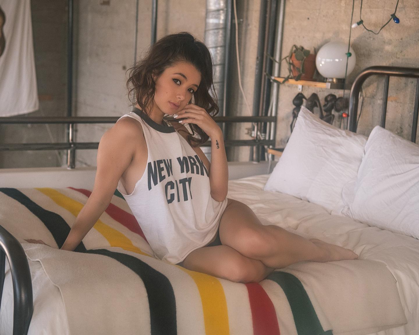 Playmate Newcomer (Mel Green): “Most people would never think I model [because] I’m ‘so cute,’ and look ten years younger than I am,” says Mel Green. Taking the spotlight as our latest Newcomer, Mel defies all labels on the set of a loft apartment in Los Angeles, California