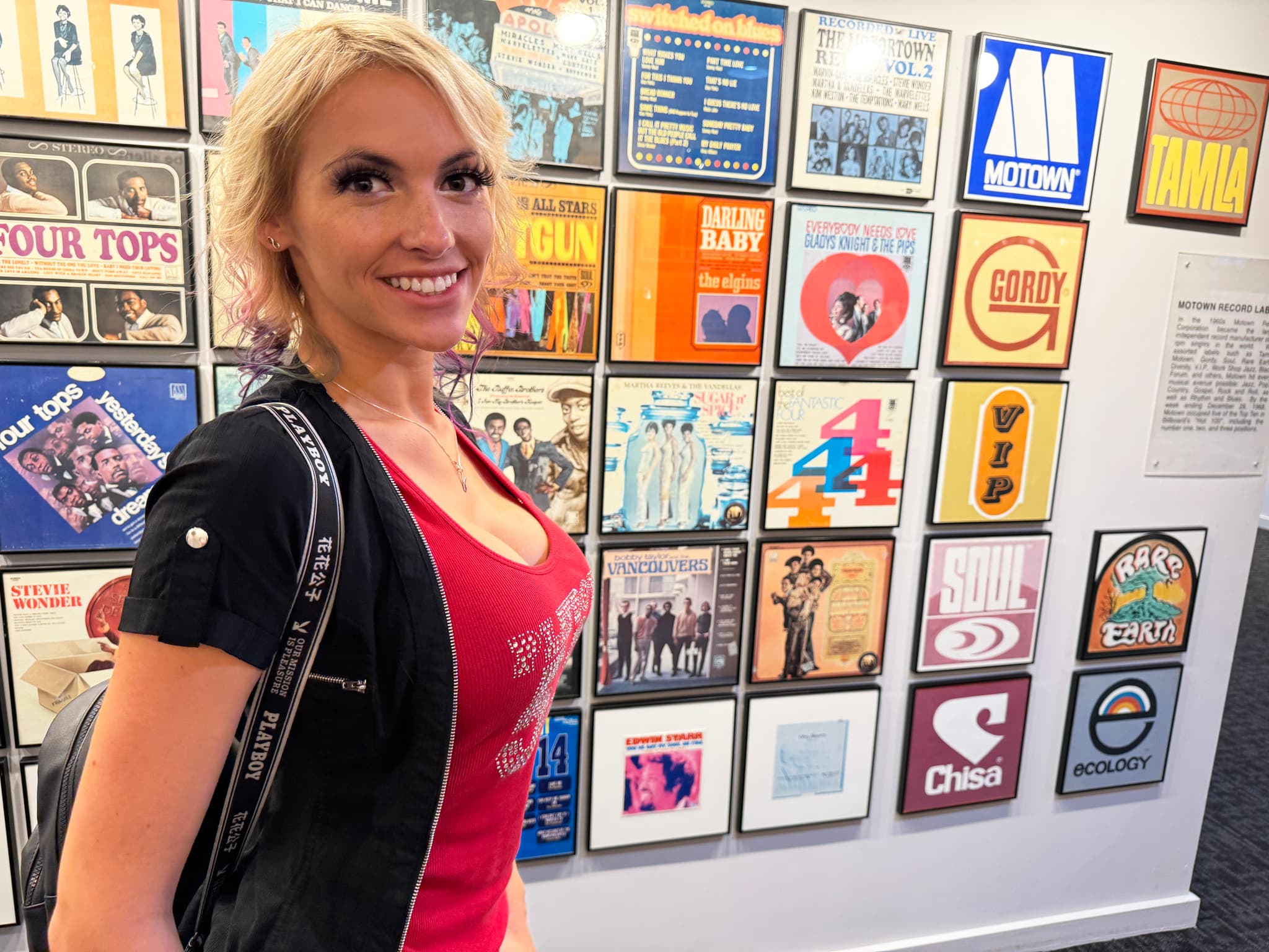 Griffin Maria next to the legendary Motown wall